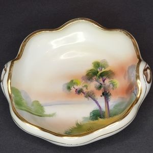 Nippon Hand Painted Porcelain Nut Bowl